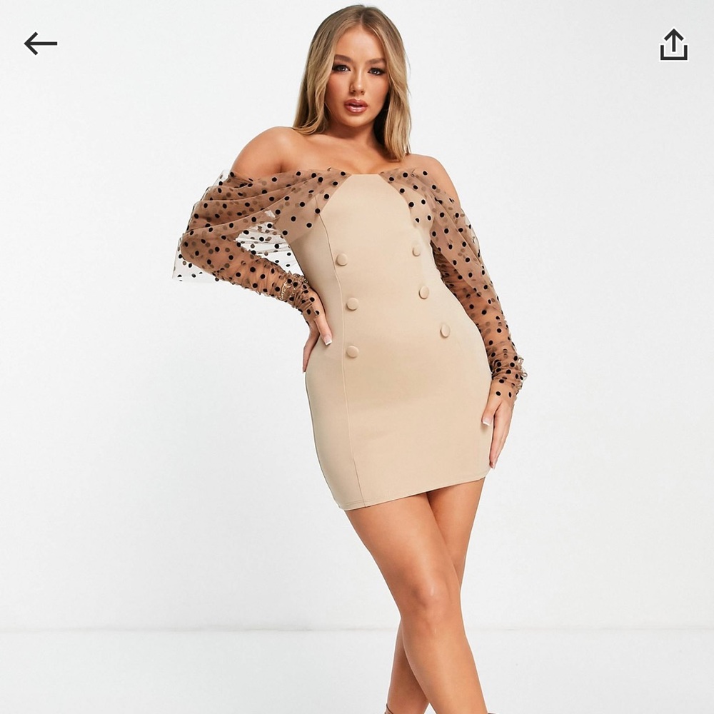 ASOS DESIGN Off shoulder mini dress